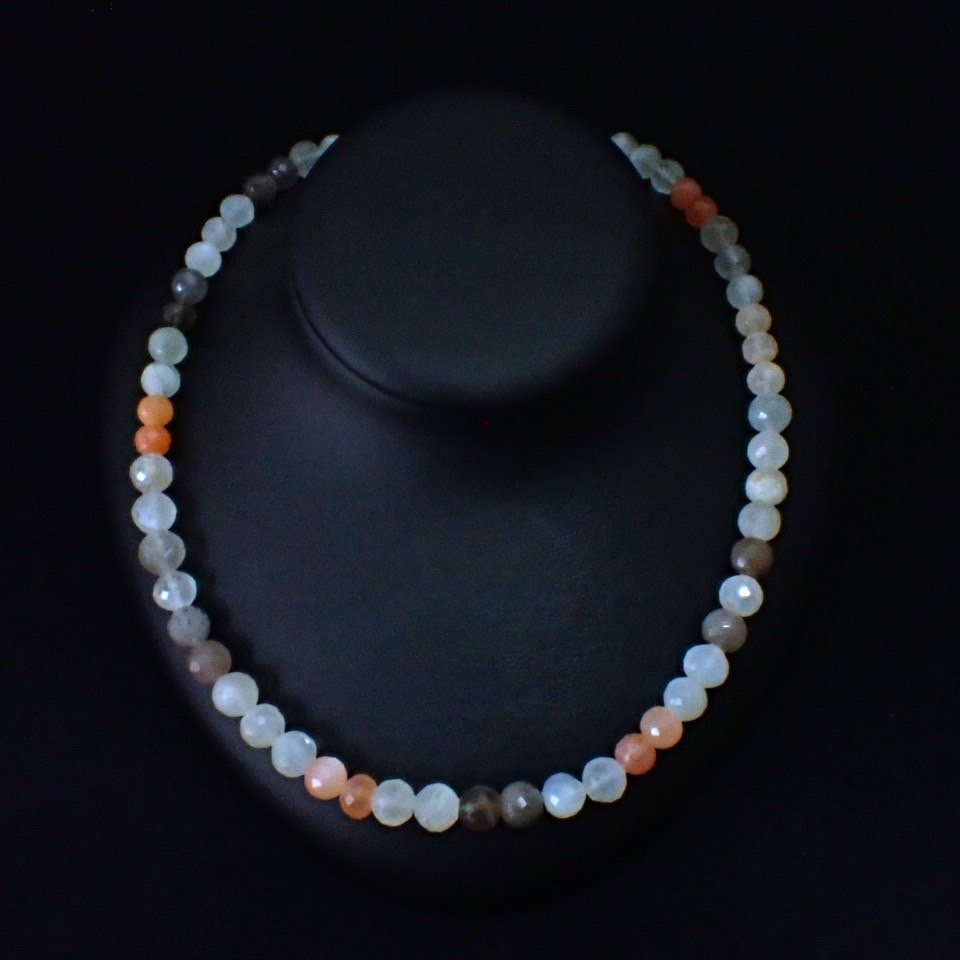 *N223 this all part moonstone ~! SLV necklace new goods length approximately 42cm approximately 40.38g chopsticks can. width 8.2mm[BRAND CLUB HILTON OSAKA]