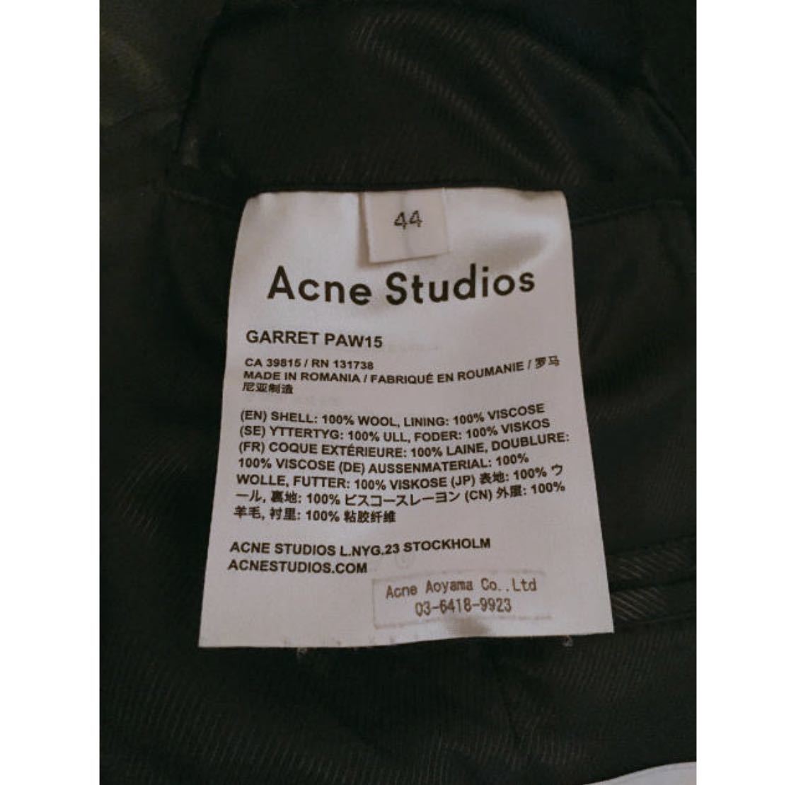 acne studios garret paw15 44 チェスターコート 美品 COAT ウール 定番 アクネ