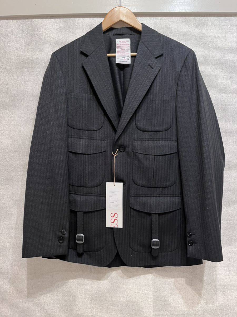 NICENESS SERVAL ウールストライプテーラードジャケット 美品 22AW