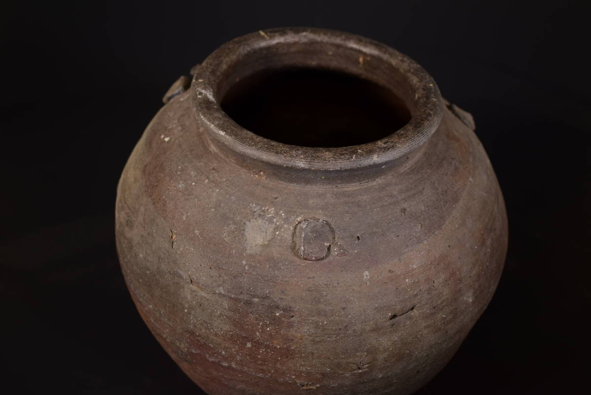 和】(6852) 室町桃山 古備前 四耳壺 茶壺(花器、壷)|売買された