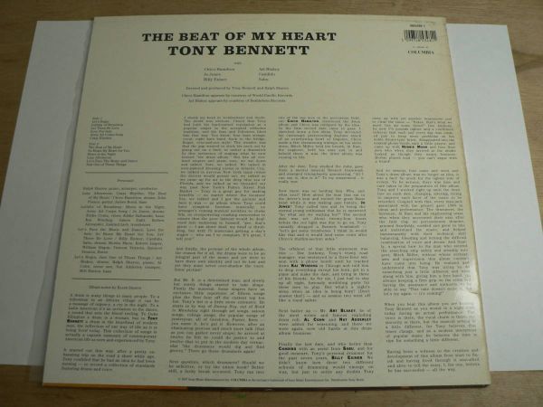 s 欧州盤LP トニー・ベネット ザ・ビート・オブ・マイ・ハートTony Bennett The Beat Of My Heart COLOMBIA 485348