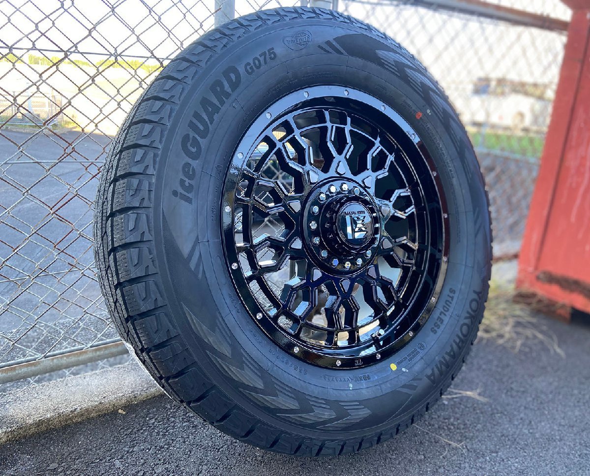 国産スタッドレス ハイラックス サーフ パジェロ 17インチ ヨコハマ アイスガード G075 265/65R17 タイヤホイールセット 1台分_画像2