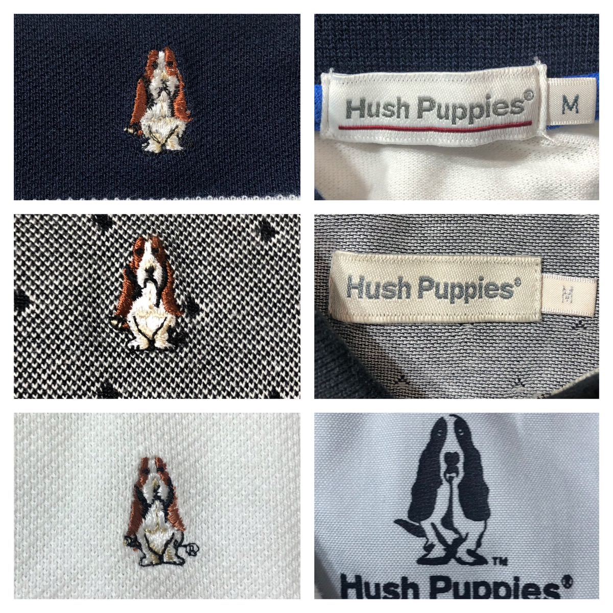 ■ Hush Puppies ハッシュパピー ■ ロゴ バセット ハウンド 刺繍 半袖 ポロシャツ 三点セット_画像8