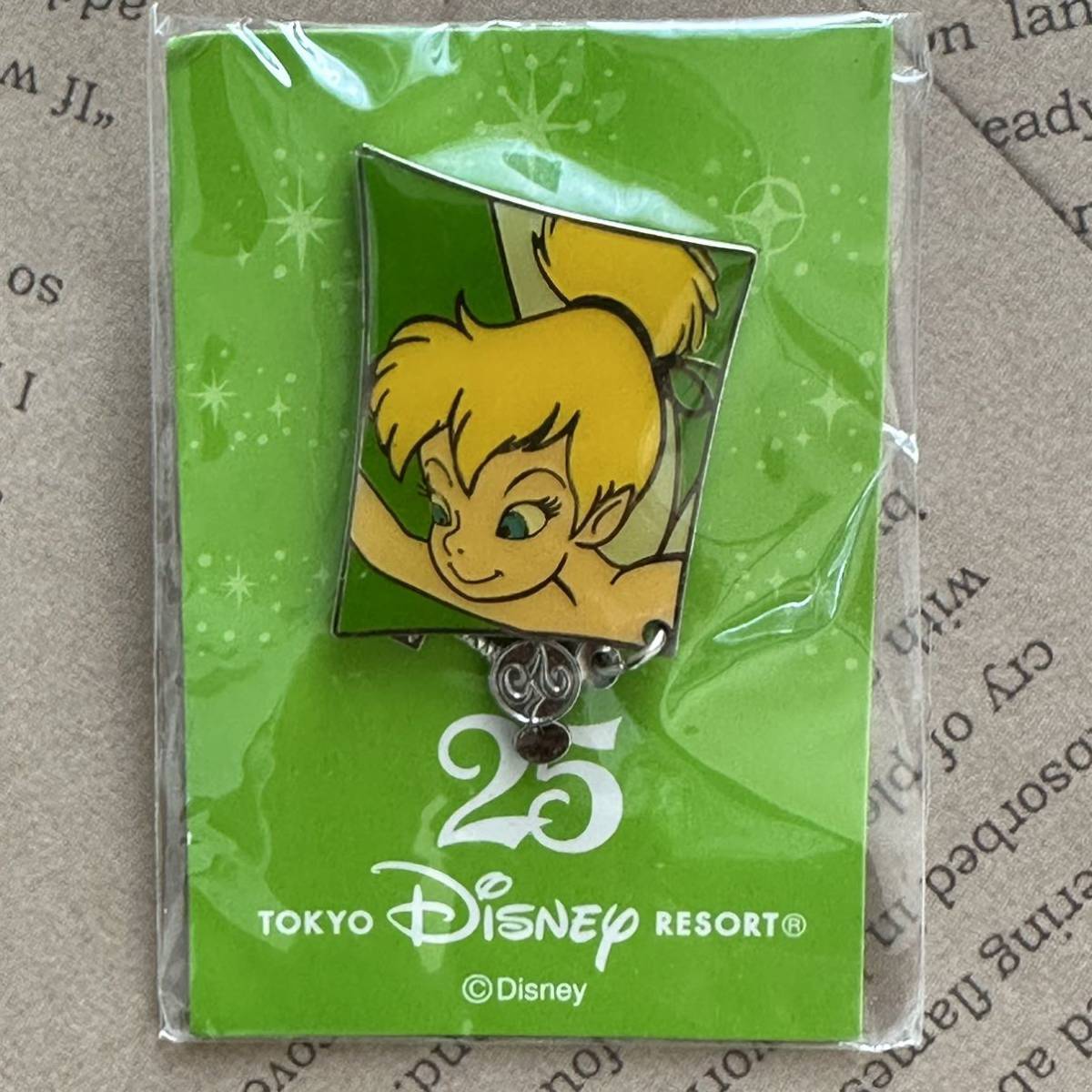 【未使用】 ピンバッジ 東京ディズニーリゾート テインカーベル　25周年 Pin TDR Tinker Bell 25th Anniversary Disney_画像1