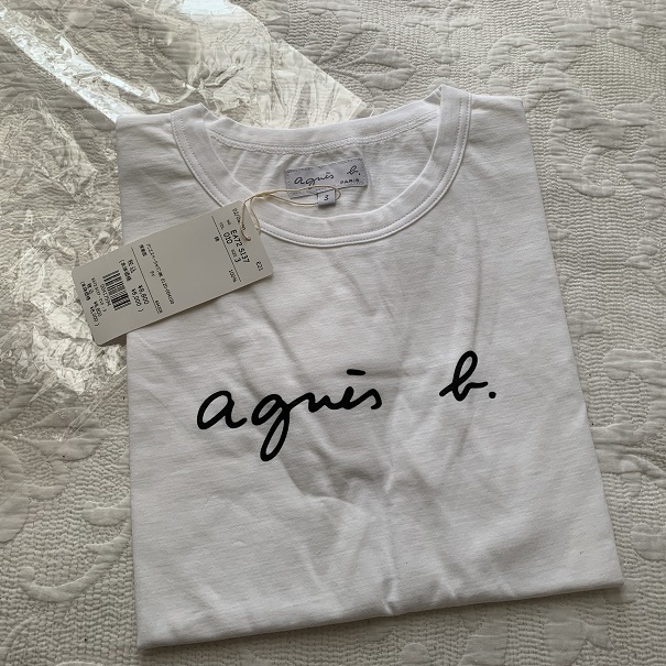 新品タグ付 　未使用　アニエスベー agnes b 　白ホワイト　ロゴTシャツ 半袖Tシャツ　Lサイズ_画像2
