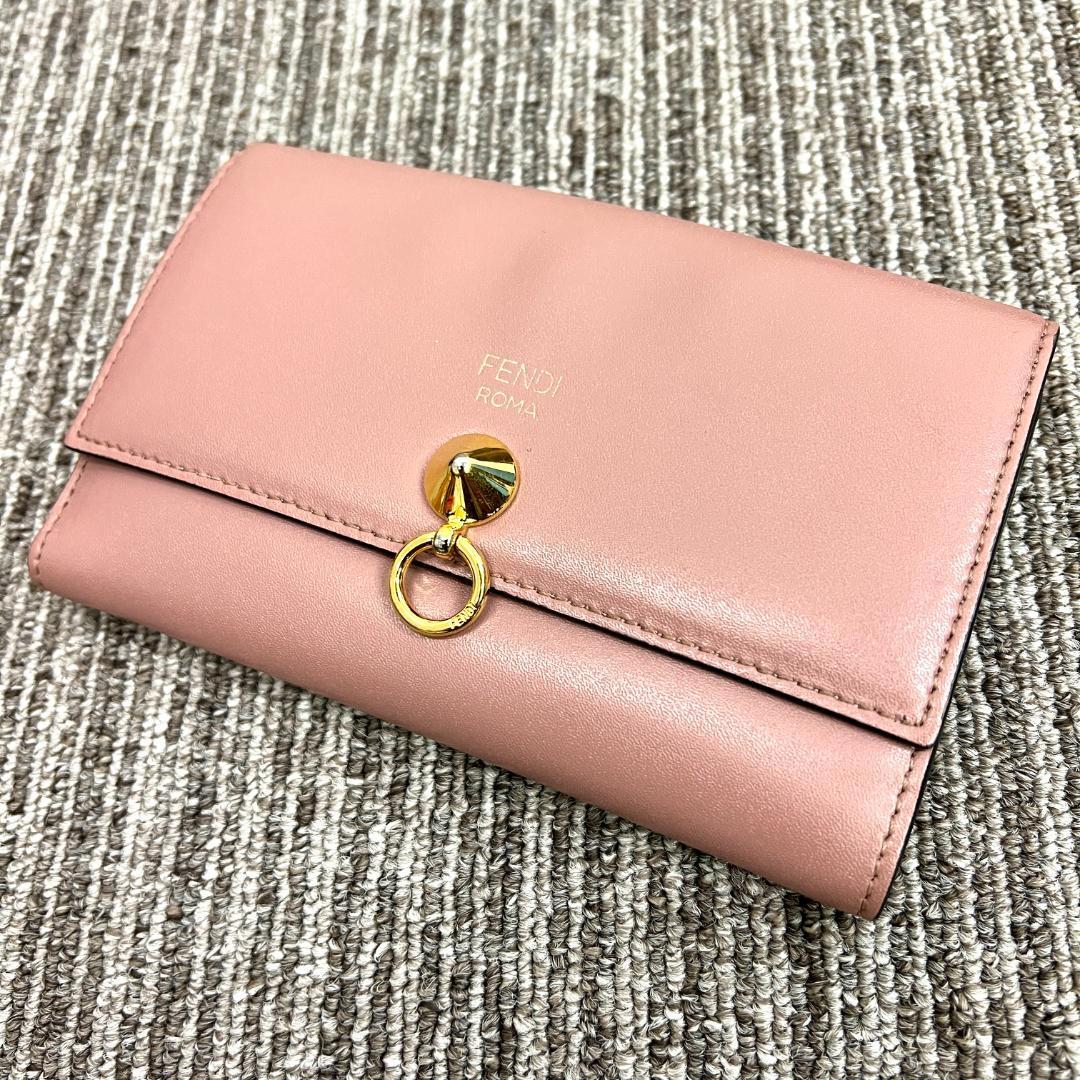 【超歓迎】 FENDI フェンディ　バイザウェイ ピンク 折り財布 女性用財布
