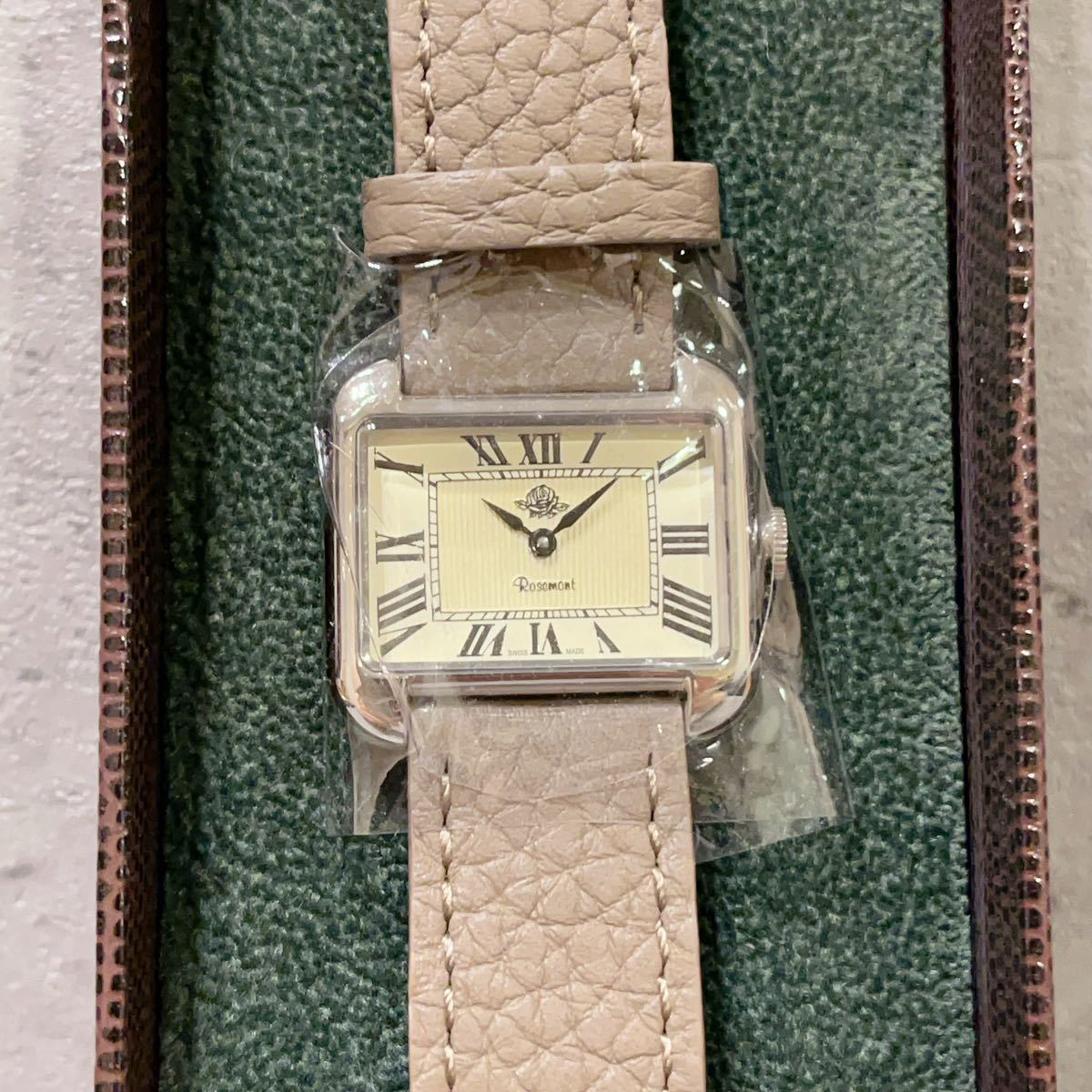 極美品Rosemont スクエア ウォッチ ロゼモン 腕時計 シルバー