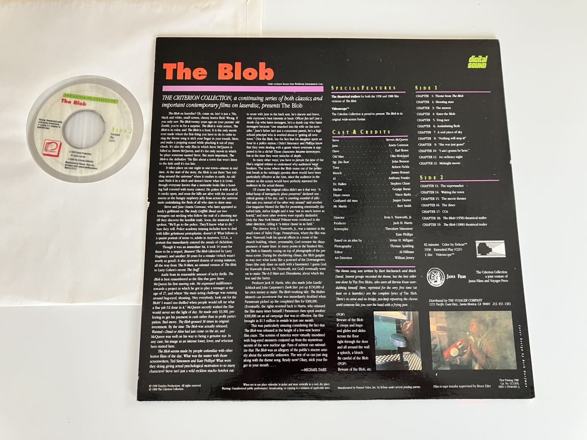 [ import version laser disk ]The Blob ( McQueen. absolute. . machine ) LD CRITERION 88 year US record 58 year Steve McQueen the first ..karuto horror work, rare goods 