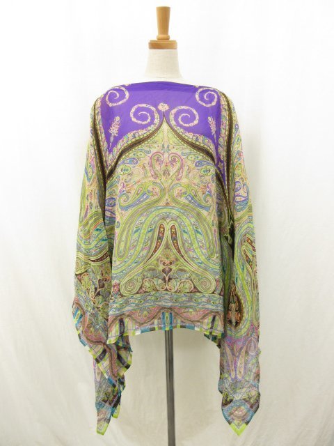 超美品 【エトロ ETRO】 シルク ペイズリープリントスカーフ ブラウス