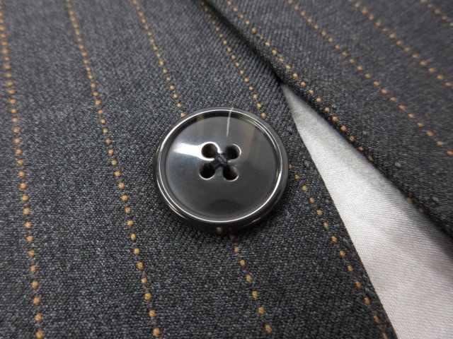 【ブランド不明】 Scabal Super100's 3ボタン スーツ (メンズ) size50～52相当 チャコールグレー ストライプ ●27RMS6098_画像7