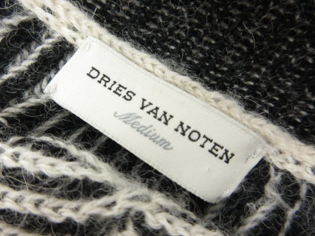 HH超美品【ドリスヴァンノッテン DRIES VAN NOTEN】 アルパカ混 模様編み ニット セーター 長袖 (レディース) sizeM ブラック系●5LN4991●_画像5