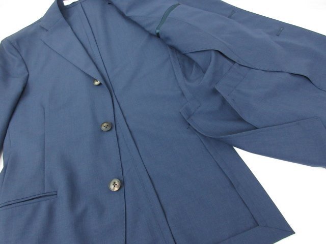 HH 超美品 【ボリオリ BOGLIOLI】 K.JACKET 3ボタン段返り スーツ (メンズ) size42-6D ネイビー系 織柄 伊製 N2182E/50 ●27HR2806_画像8