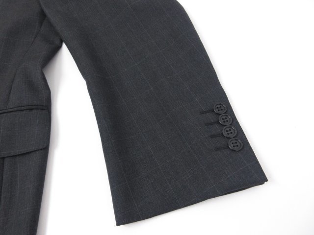 超美品 【カナーリ CANALI】 ウール100％ シングル2ボタン スーツ (メンズ) size50-7R チャコールグレー 格子柄 イタリア製 ●27RMS6371_画像5