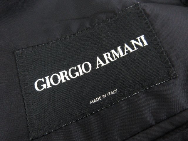 HH【ジョルジオアルマーニ GIORGIO ARMANI】 黒ラベル シルク100％ 3ボタン 紺無地 スーツ (メンズ) size50 ネイビー 伊製●27HR2830_画像10