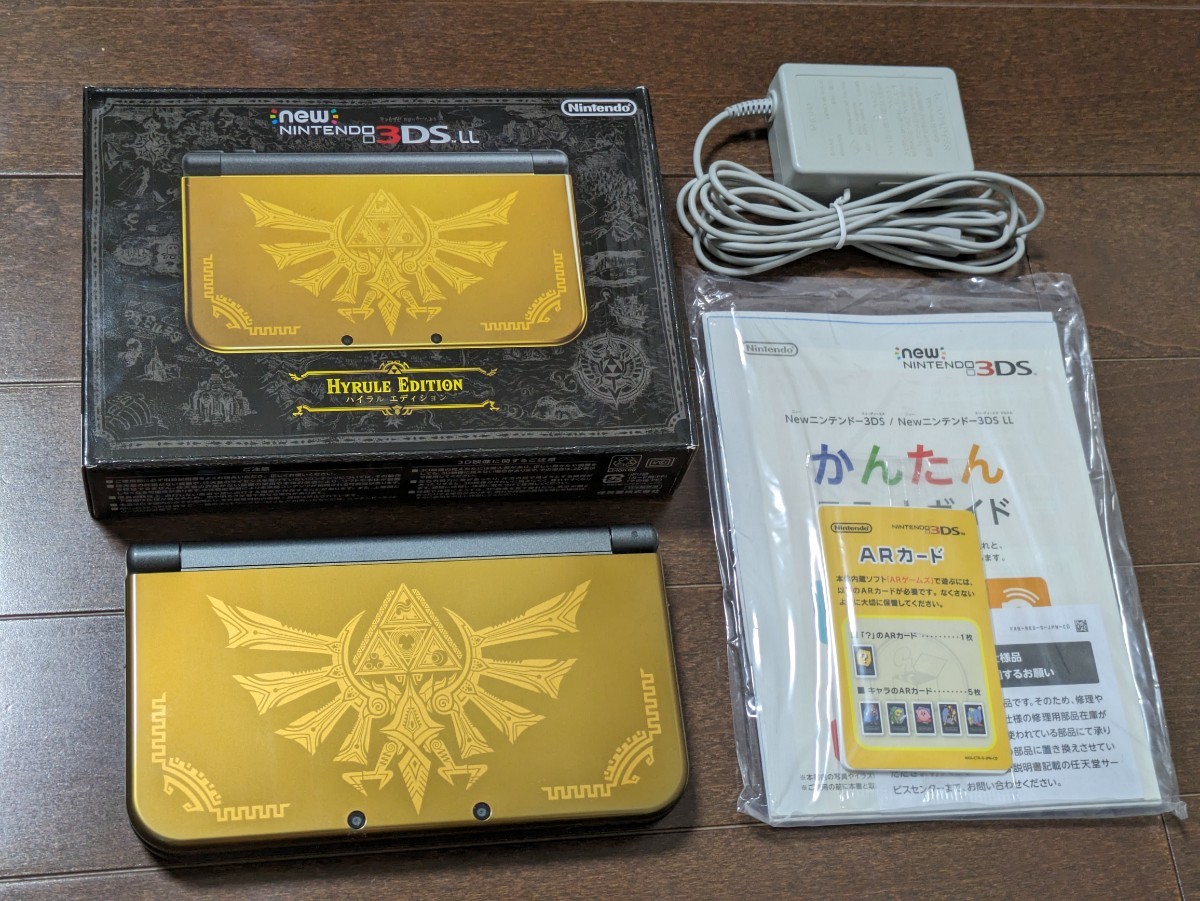 Newニンテンドー3DS LL ハイラルエディション★美品★ACアダプター付き★ゼルダの伝説★NINTENDO 任天堂 本体 2016年発売★送料無料_画像1