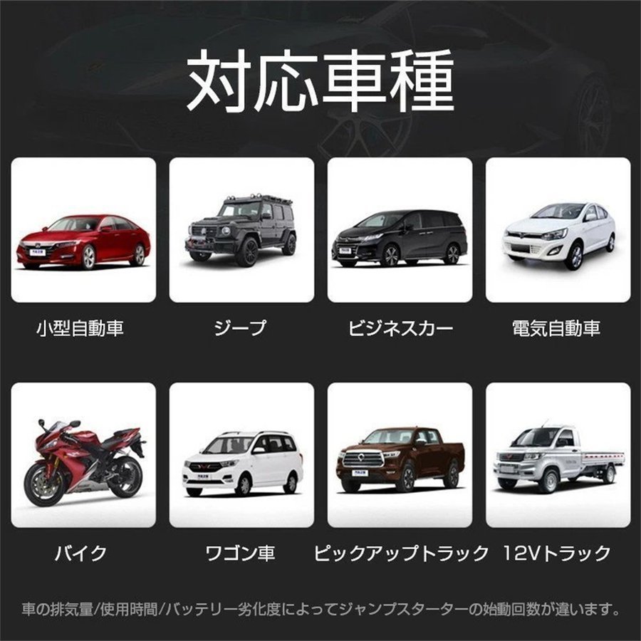 ジャンプスターターセット 12V車全般対応 28000mAh 大容量 電源 充電器 自動車 ジャンプ スターター エンジンスターター_画像2