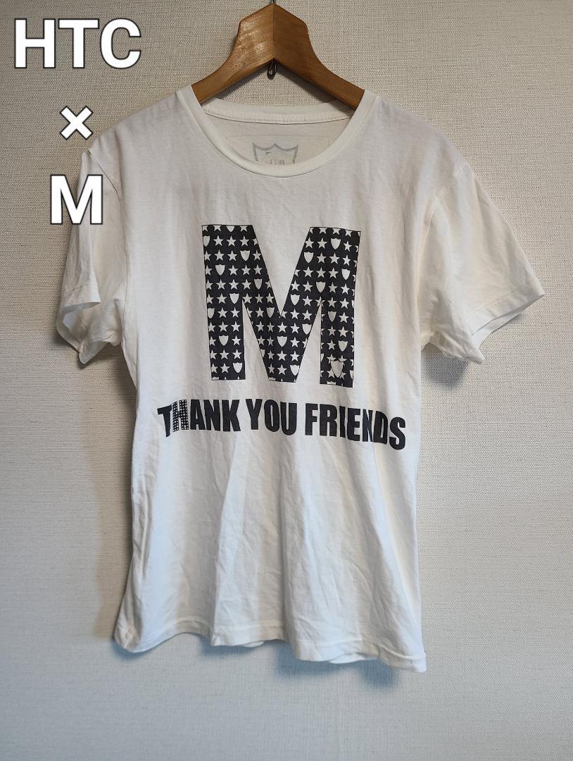 HTC × M Tシャツ 半袖 ロゴ プリント カットソー ホワイト メンズ