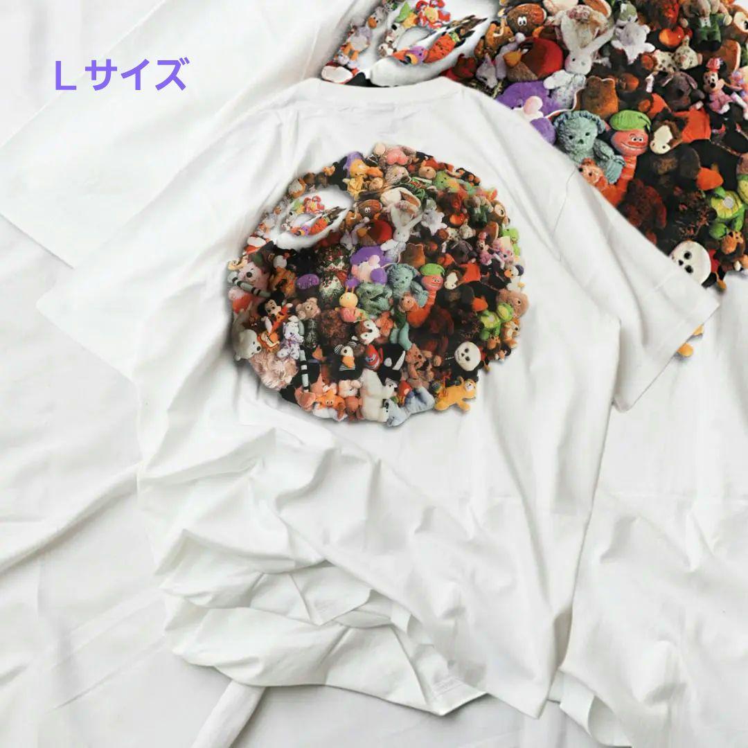 【L】新品 タグ付き ステューシー PLUSH TEE 大きいサイズ 半袖Tシャツ メンズファッション STUSSY トップス ロゴ プリント WHITE TEE-41