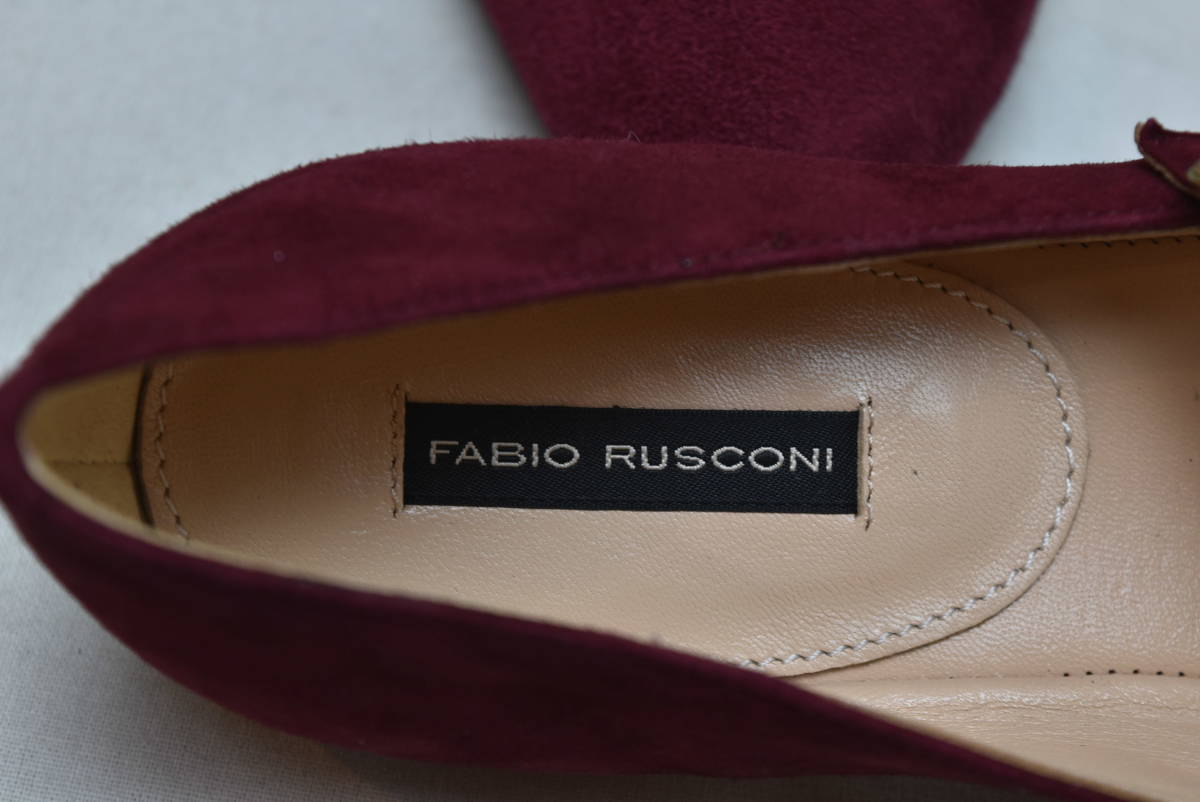 FabioRusconi fabio rusko-ni ремешок туфли-лодочки bare обувь F-4422 AMALFI BORDEAUX 37.5 24cm соответствует не использовался товар Италия производства 