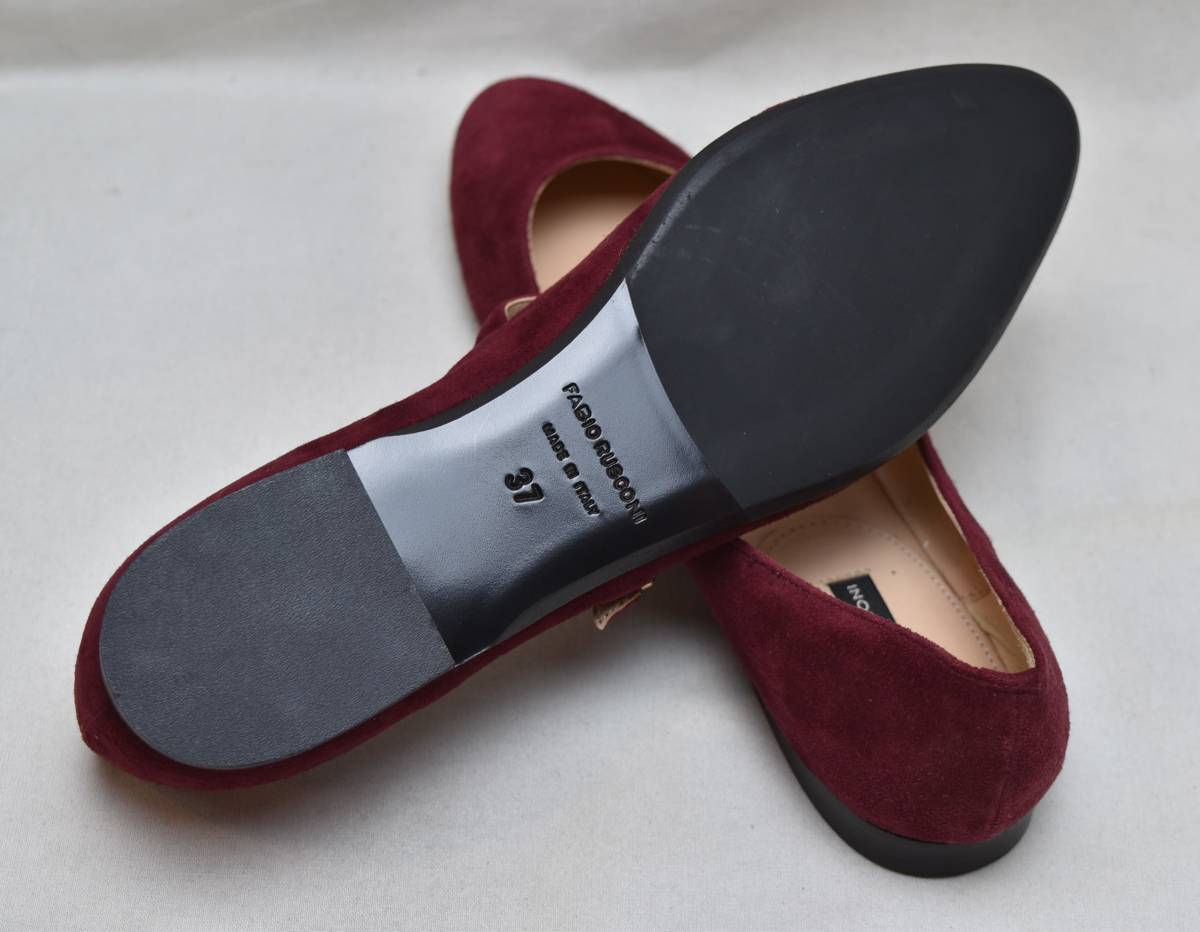 FabioRusconi fabio rusko-ni strap pumps bare shoes F-4422 AMALFI BORDEAUX 37.5 24cm corresponding unused goods Italy made 