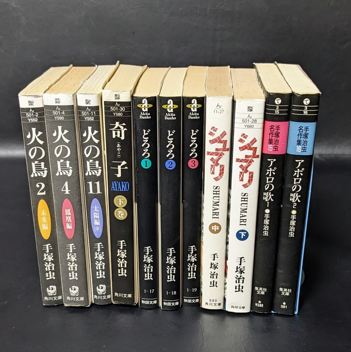 手塚治虫 文庫本 11冊セット 火の鳥 2巻4巻11巻 奇子 下巻 どろろ1〜3