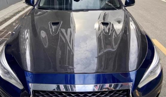 インフィニティ Q50 スカイラインセダン V37 2014-2017 ボンネット フロントエンジンフード カーボン1p_画像4