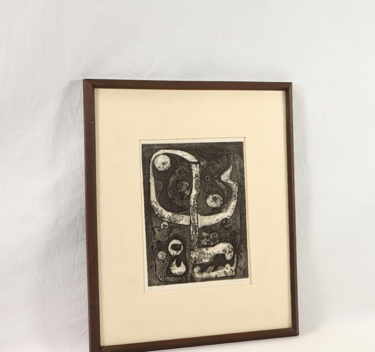 真作 内海柳子 1966年銅版画「夜道」画 18×23cm 大阪府出身 デモクラート美術家協会 ウィリアム・ヘイターに師事 銅版画の表現を追求 7783_画像9