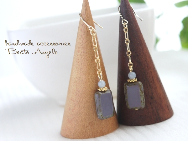 *.+angelo+ che collector ngru. dark red . light. chain earrings (p-071)o park amethyst G simple autumn adult natural stone 
