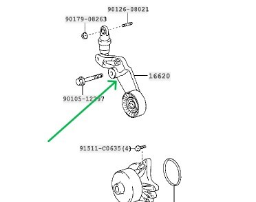 送料無料 新品未使用 希少品 トヨタ MR-S ZZW30 純正VリブベルトテンショナーASSY 2001/06 - 2007/07 ベルト_画像2