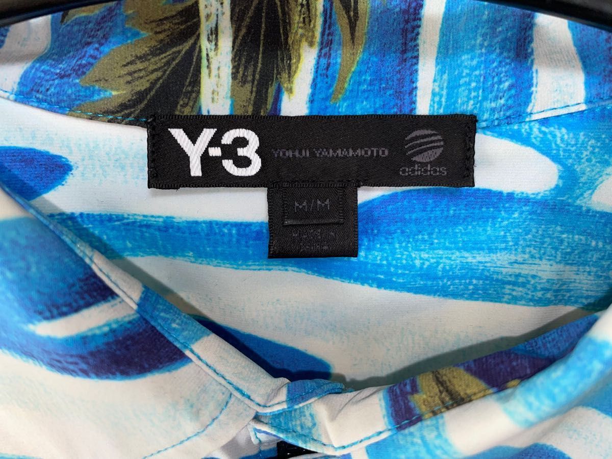 売りつくし【特価】希少 Y-3 ワイスリー/ヨウジヤマモト×adidas/ポロシャツ/ネイビー/花柄/Mサイズ