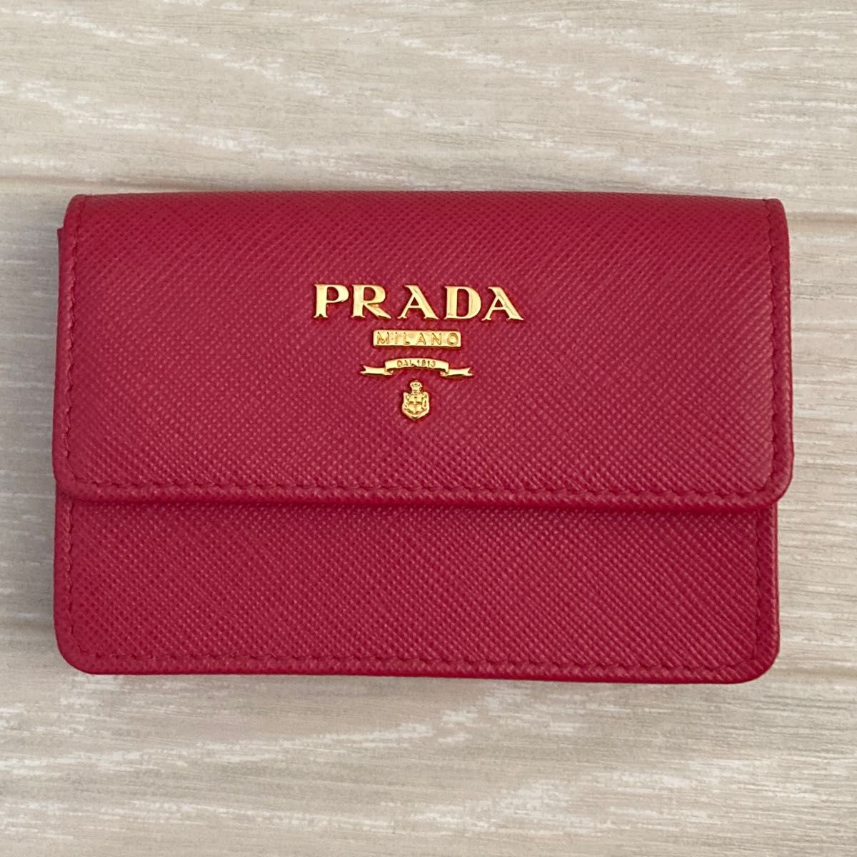 PRADA プラダ カードケース SAFFIANO METAL サフィアーノ ピンク 美品