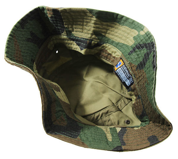 NEWHATTAN (ニューハッタン) US ハット 帽子 バケットハット (1500) Bucket Hat Woodland ウッドランドカモ 迷彩 (S/M)_画像2