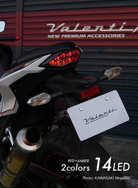 Valenti Moto LEDテールランプ KAWASAKI Z250　2013～2017 クリア／クローム カプラーオン 1年保証 (MTK-1325-CC)_画像2