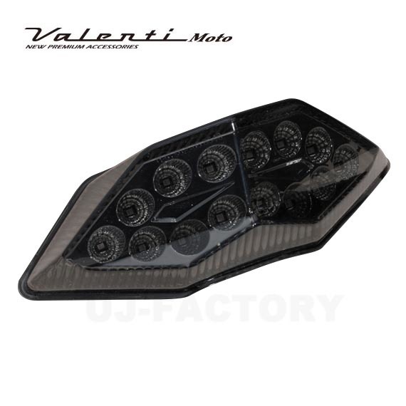 Valenti Moto LEDテールランプ KAWASAKI Ninja 250　2013～2017 ライトスモーク／クローム カプラーオン 1年保証 (MTK-1325-SC)