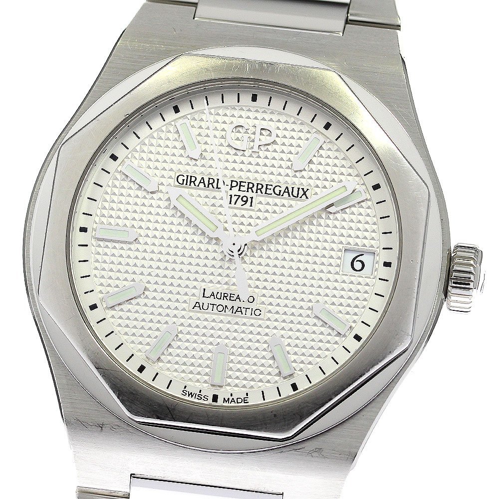 jila-ru*perugoGIRARD-PERREGAUX 81010rore art Date self-winding watch men's inside box attaching _762211