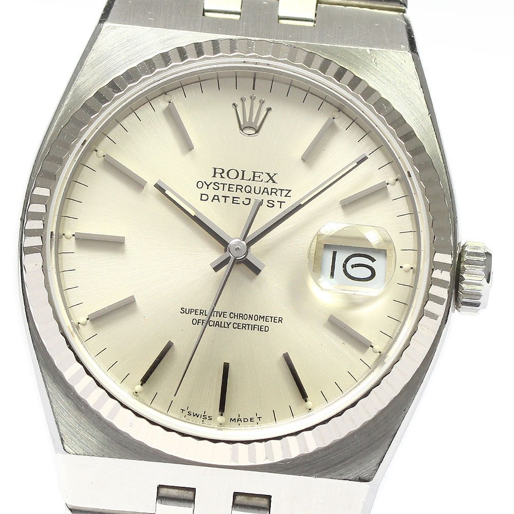 ロレックス ROLEX 17014 デイトジャスト WGベゼル クォーツ メンズ 保証書付き_762370_画像1