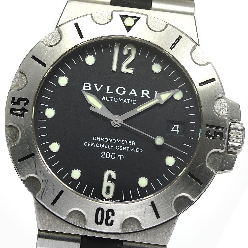 ブルガリ BVLGARI SD38SGMT ディアゴノ スクーバ GMT デイト 自動巻き メンズ _768100