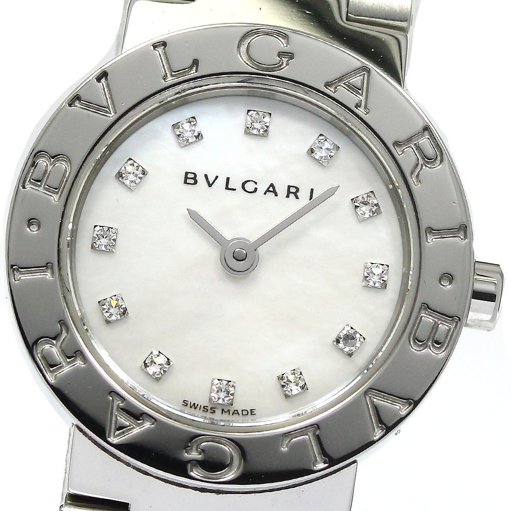 安価 ブルガリ BVLGARI _760625 美品 レディース クォーツ 12Pダイヤ