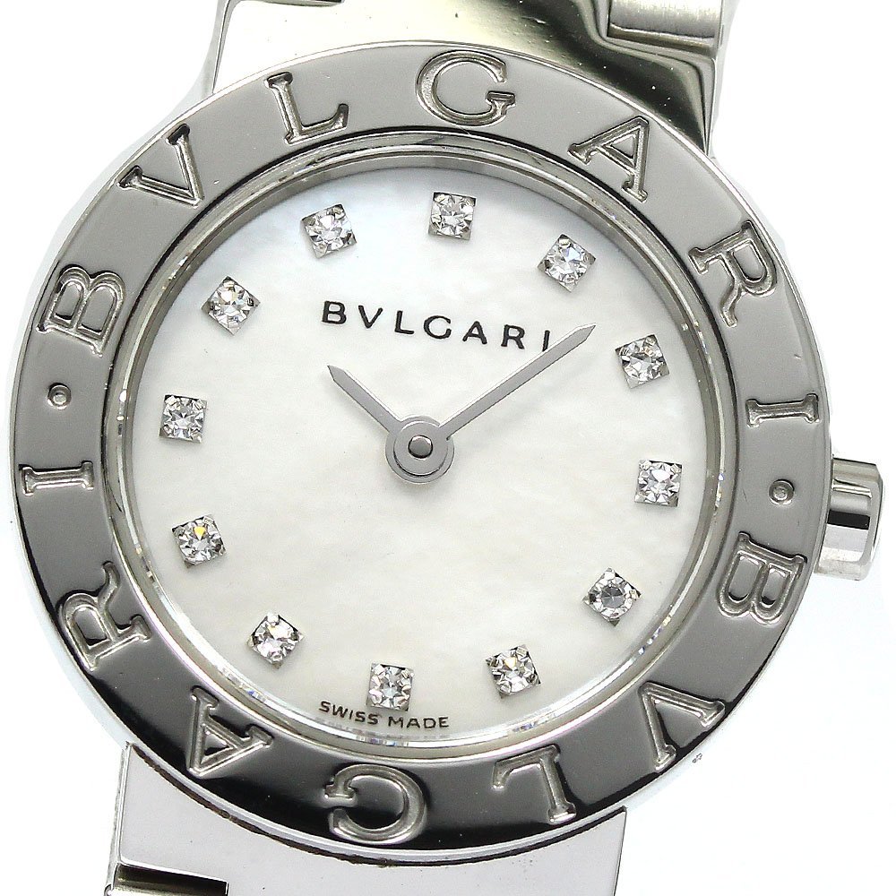 ブルガリ BVLGARI BB23SS ブルガリブルガリ 12Pダイヤ クォーツ レディース 美品 _760625_画像1