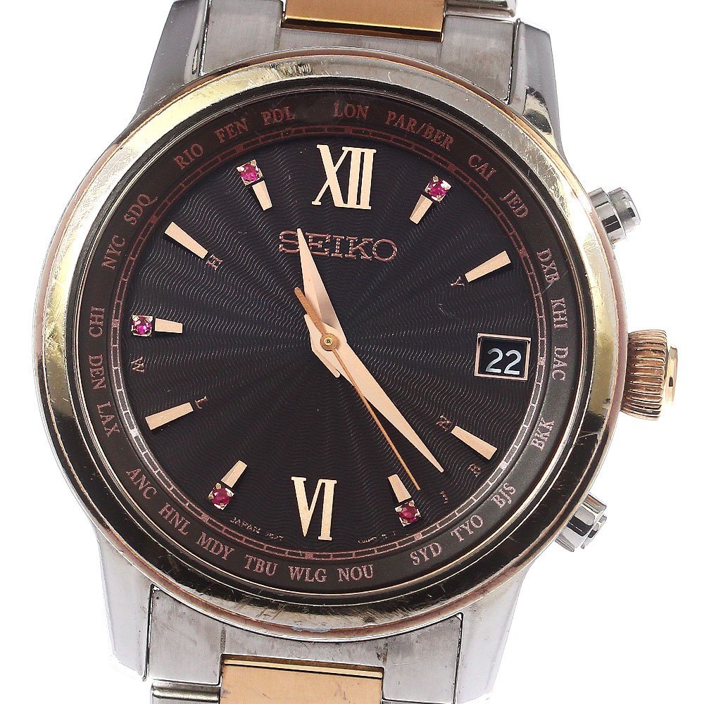 愛用 セイコー SEIKO _769593 メンズ ソーラー電波 5Pルビー 限定800本