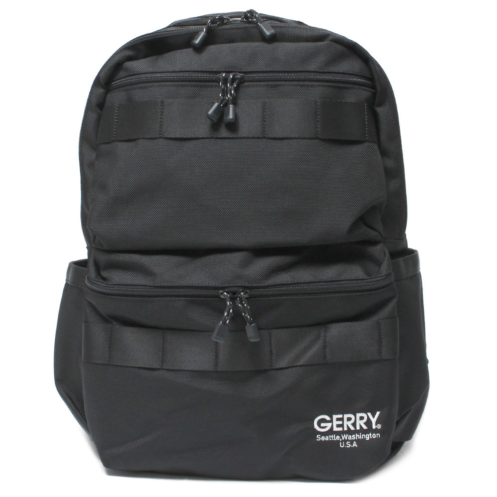 【新品】 F ブラック GERRY(ジェリー) ナイロン バックパック メンズ 大容量 撥水加工 アウトドア リュックサック デイパック レディース