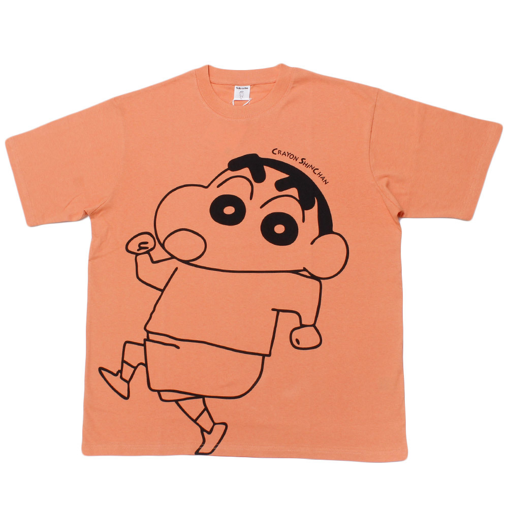 【新品】 3L オレンジ クレヨンしんちゃん 半袖 Tシャツ メンズ 大きいサイズ 総柄 ビッグ クルーネック カットソー_画像3