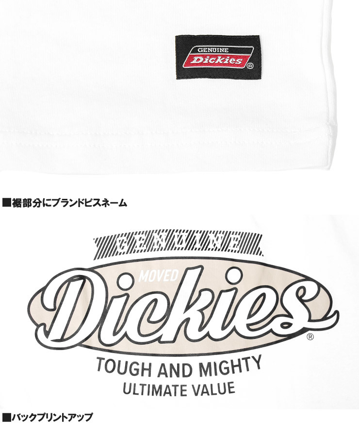 【新品】 2L ブラック [GENUINE Dickies] 長袖Tシャツ メンズ 大きいサイズ ロゴ バック プリント クルーネック カットソー_画像9