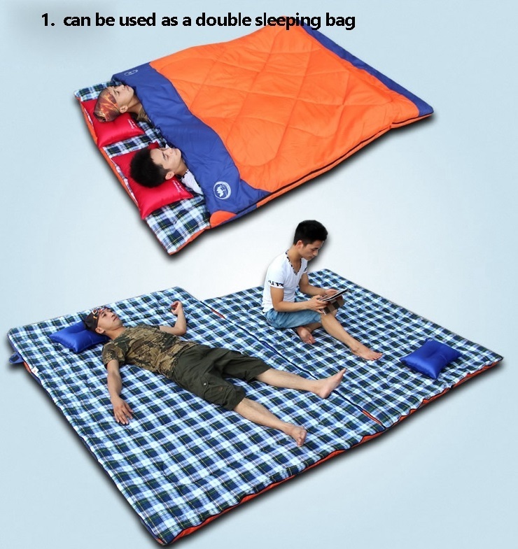 送料無料 寝袋 ダブルサイズ シュラフ ポータブルベッド 寝具 布団 2人用 キャンプマット ナイロン エアベッド キャンプ アウトドア