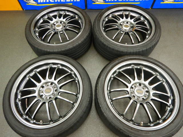 RAYS　ボルクレーシング　RE30　7.5J-18+50　5-100　S-001　225/40-18　６分山。86，BRZ、プリウス、レガシー等