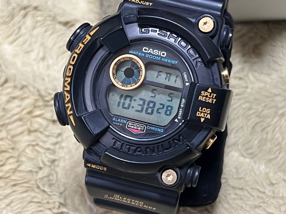 お宝放出 ゴールドチタンフロッグマン 黒金蛙 DW-8200B-9 オリジナルベルト ベゼル FROGMAN G-SHOCK