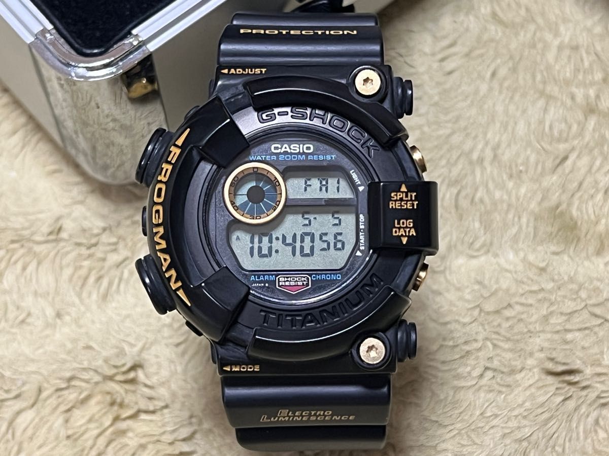 お宝放出 ゴールドチタンフロッグマン 黒金蛙 DW-8200B-9 オリジナルベルト ベゼル FROGMAN G-SHOCK