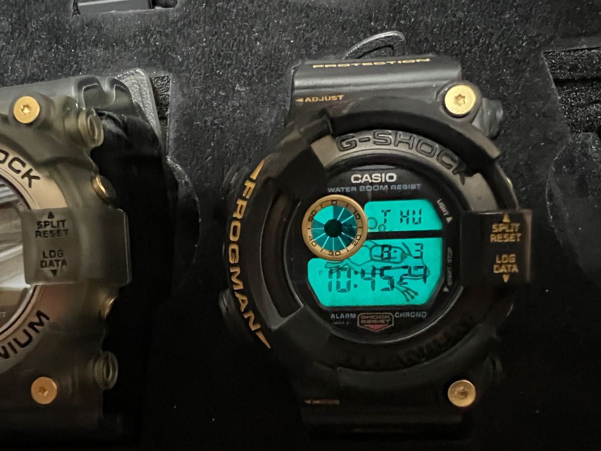 お宝放出 ゴールドチタンフロッグマン 黒金蛙 DW-8200B-9 オリジナルベルト ベゼル FROGMAN G-SHOCK