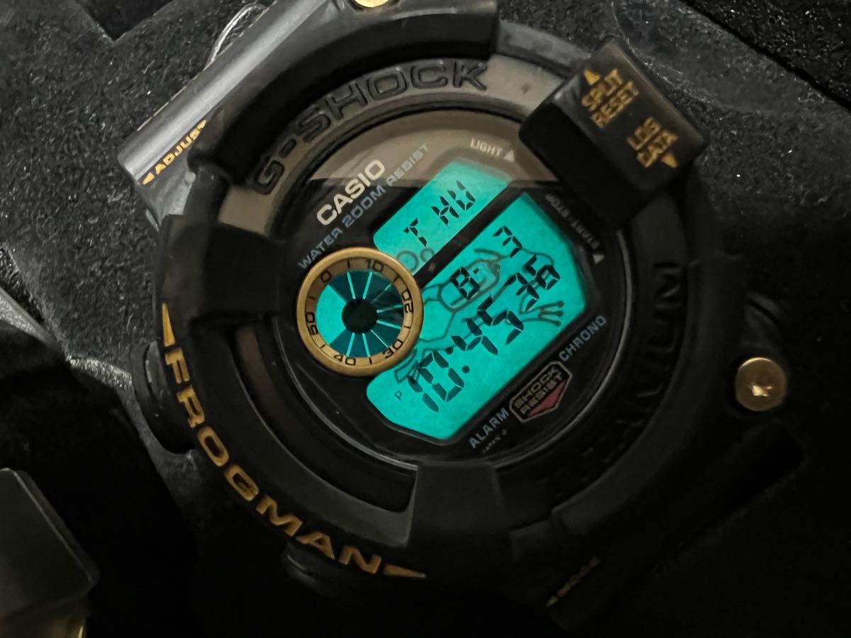 お宝放出 ゴールドチタンフロッグマン 黒金蛙 DW-8200B-9 オリジナルベルト ベゼル FROGMAN G-SHOCK