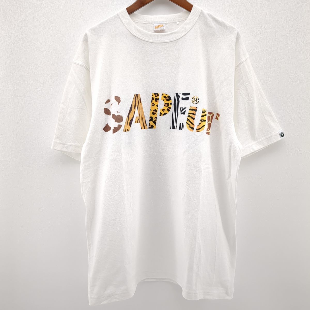 SAPEur Tシャツ ホワイト SIZE L ナイトサファリロゴ メンズ サプール ◆3109/宮竹店